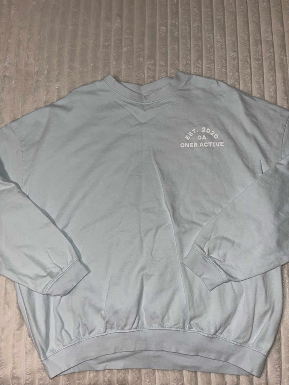 Oner Active Pale Blue Crewneck Sweatshirt | Size Large
